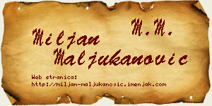 Miljan Maljukanović vizit kartica